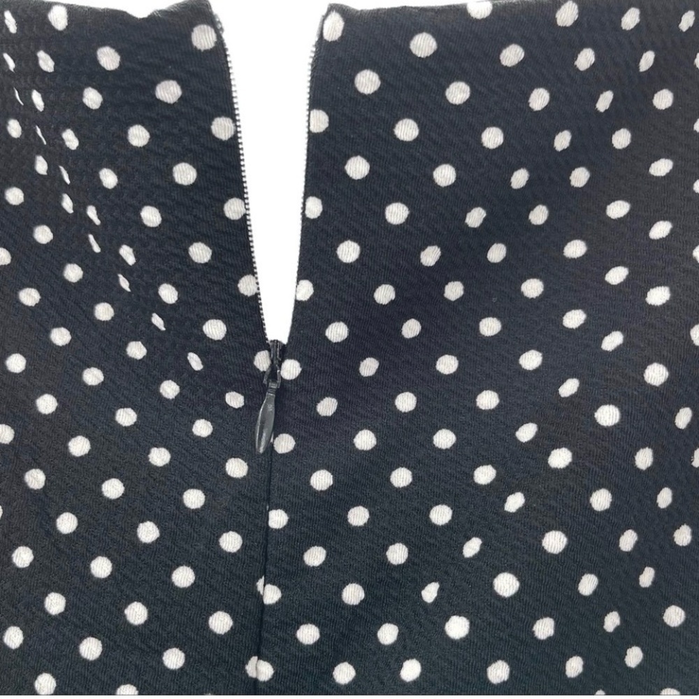 Polka Dot Sleeveless Midi Spring Wedding Guest Dress  Black & White Size 10 - Picture 4 of 9